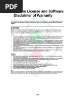 Software Application License and Software Disclaimer of Warranty