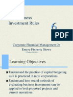 Business Investment Rules: Corporate Financial Management 2e Emery Finnerty Stowe