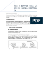 Maquinas y Equipos para La Generacion de Energia Electrica Hidraulica