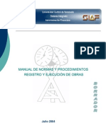 Manual de Normas y Procedimientos Registro y Ejecucion de Obra (Civ)