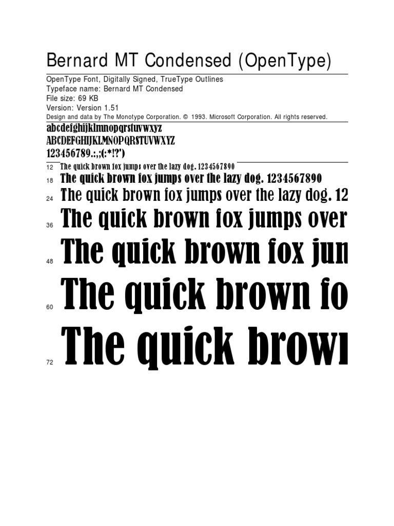 Bernard MT Condensed (OpenType) | PDF