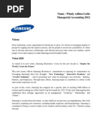 Vision and Missions of SAMSUNG LTD
