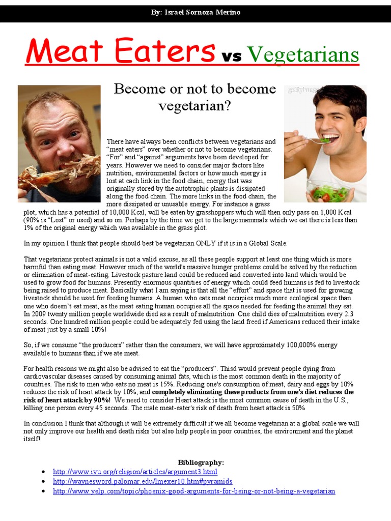 Meat eating vs veganism picture