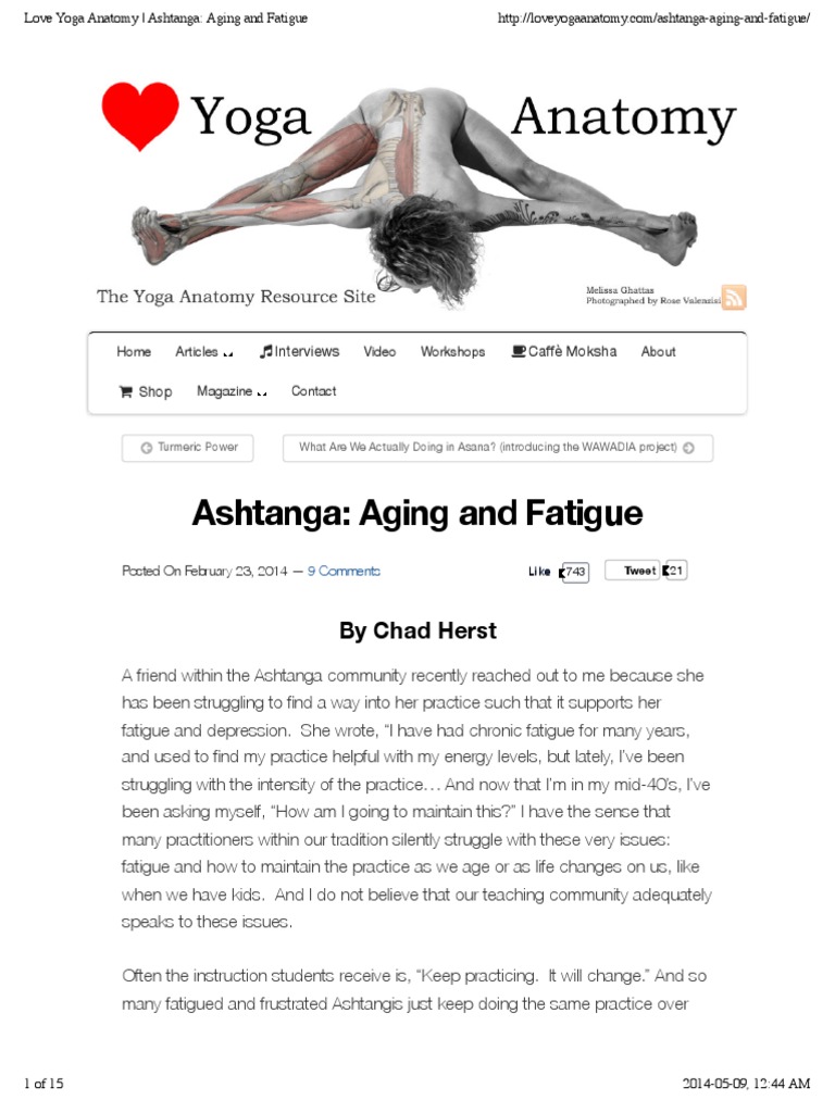 Love Yoga Anatomy - Ashtanga: Aging and Fatigue | PDF | Ashtanga ...