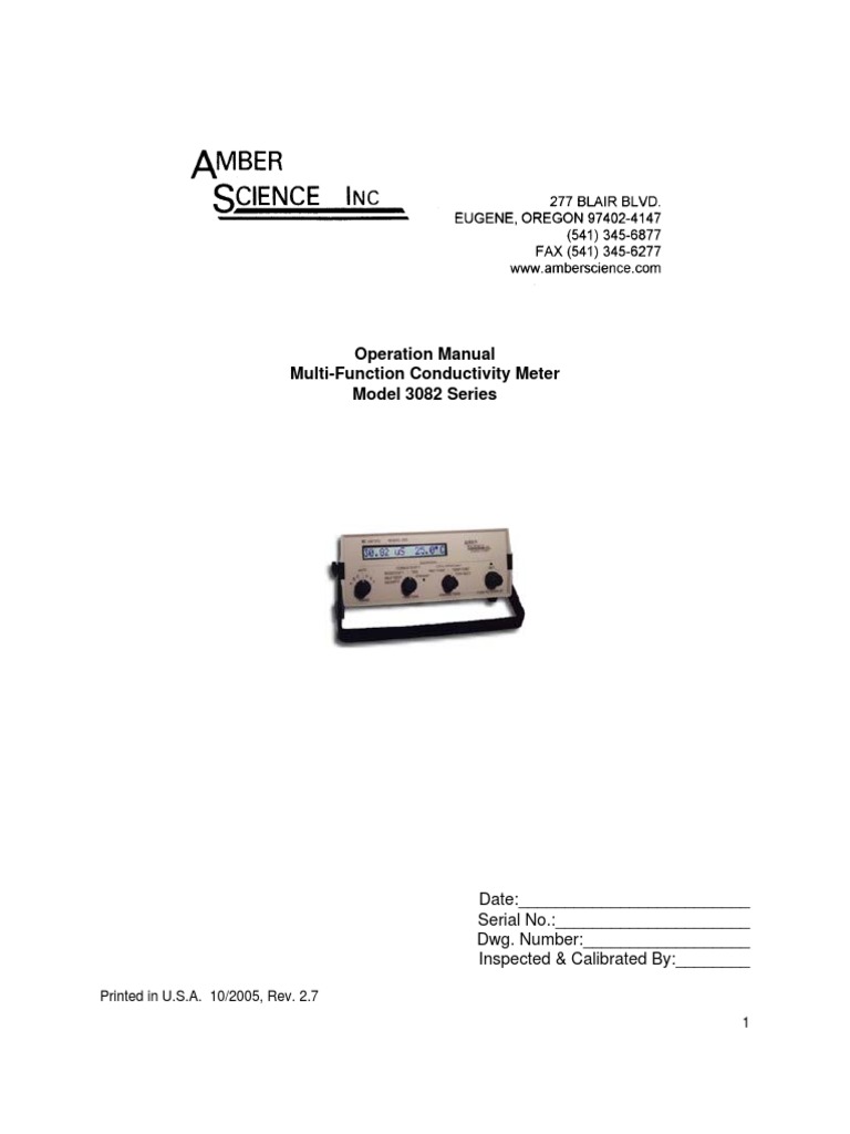 3082 Conductivity Meter Manual PDF