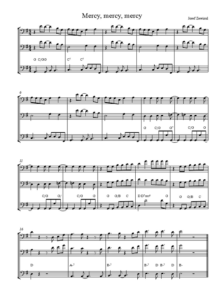 Mercy, Mercy, Mercy Sheet Music | PDF