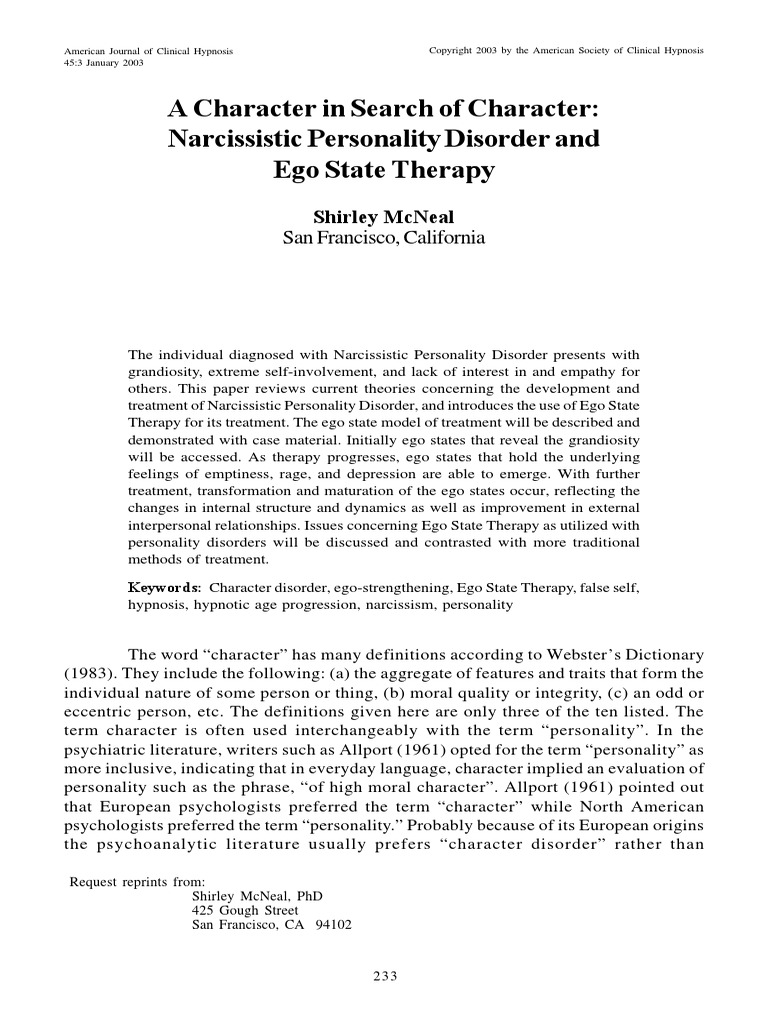 Narcisstic Personality Disorder | PDF | Psychotherapy | Personality ...