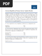 Arizona Republican Primary Survey Topline Results 051514