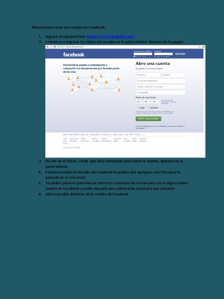 Manual para Crear Una Cuenta en Facebook | PDF | Ciencias sociales