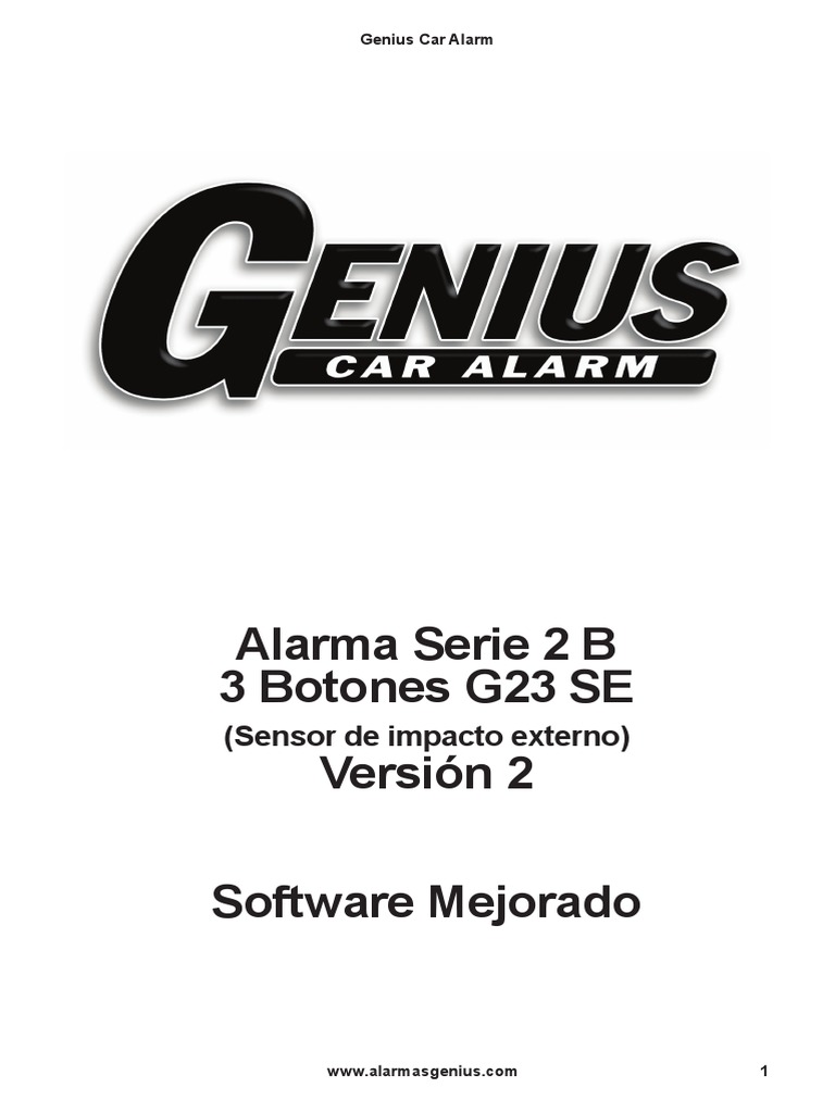 Alarma Genius 2B 3bot Se V2 PDF Control remoto Diodo emisor de luz