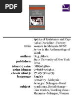 Ong, Aihwa - Spirits of Resistance and Capitalist Discipline. Factory Women in Malaysia (1987)