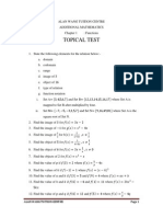 Additional Mathematics Topical Test 1