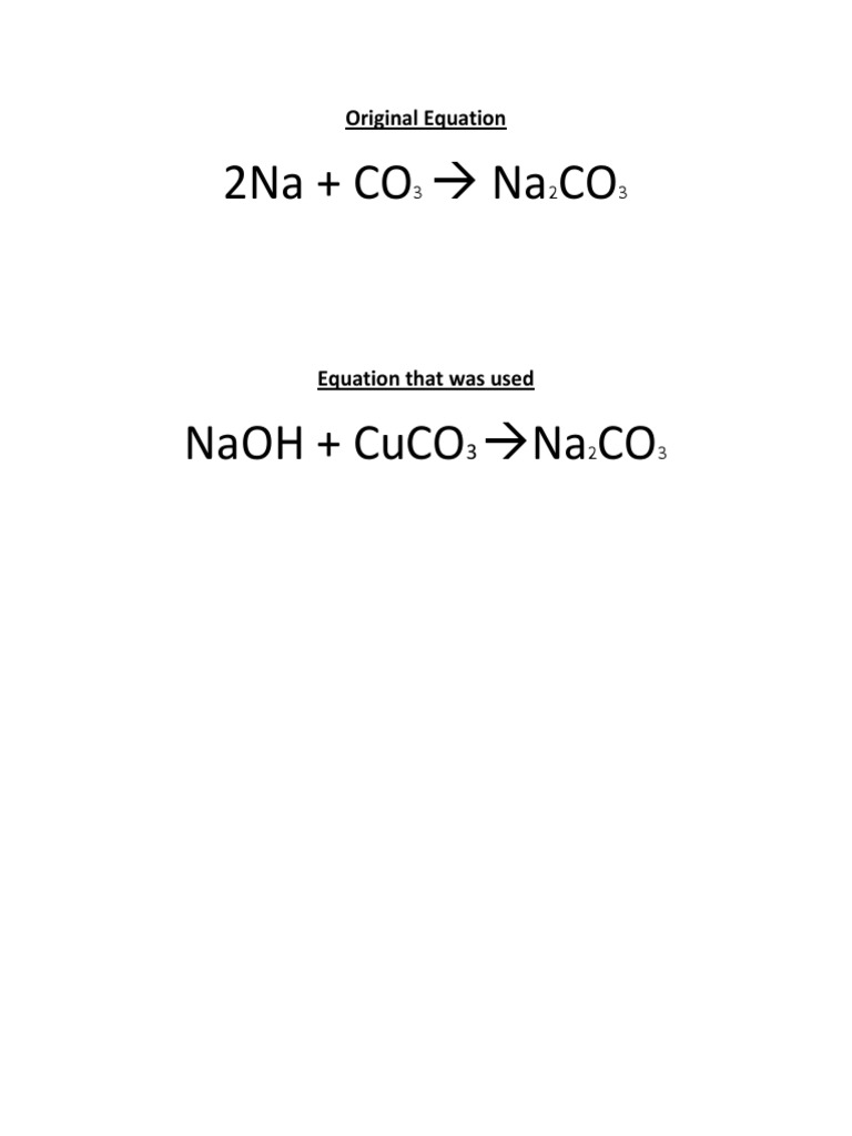 Sodium Carbonate Formation Equations | PDF