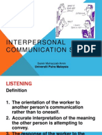 Interpersonal Communication Skills: Universiti Putra Malaysia