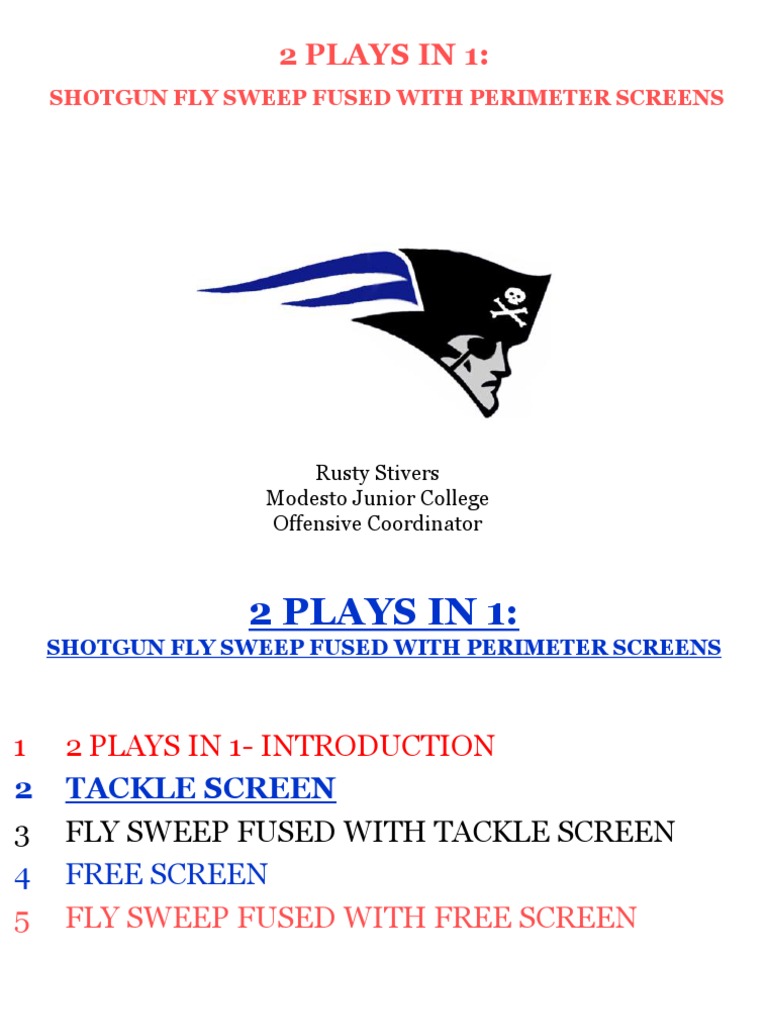 2 Plays in 1 Shotgun Fly Sweep Fused With Perimeter Screens.27572125