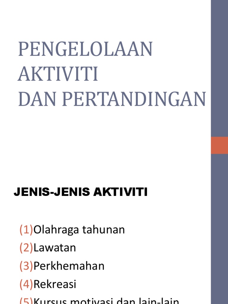 Pengelolaan Aktiviti Pdf