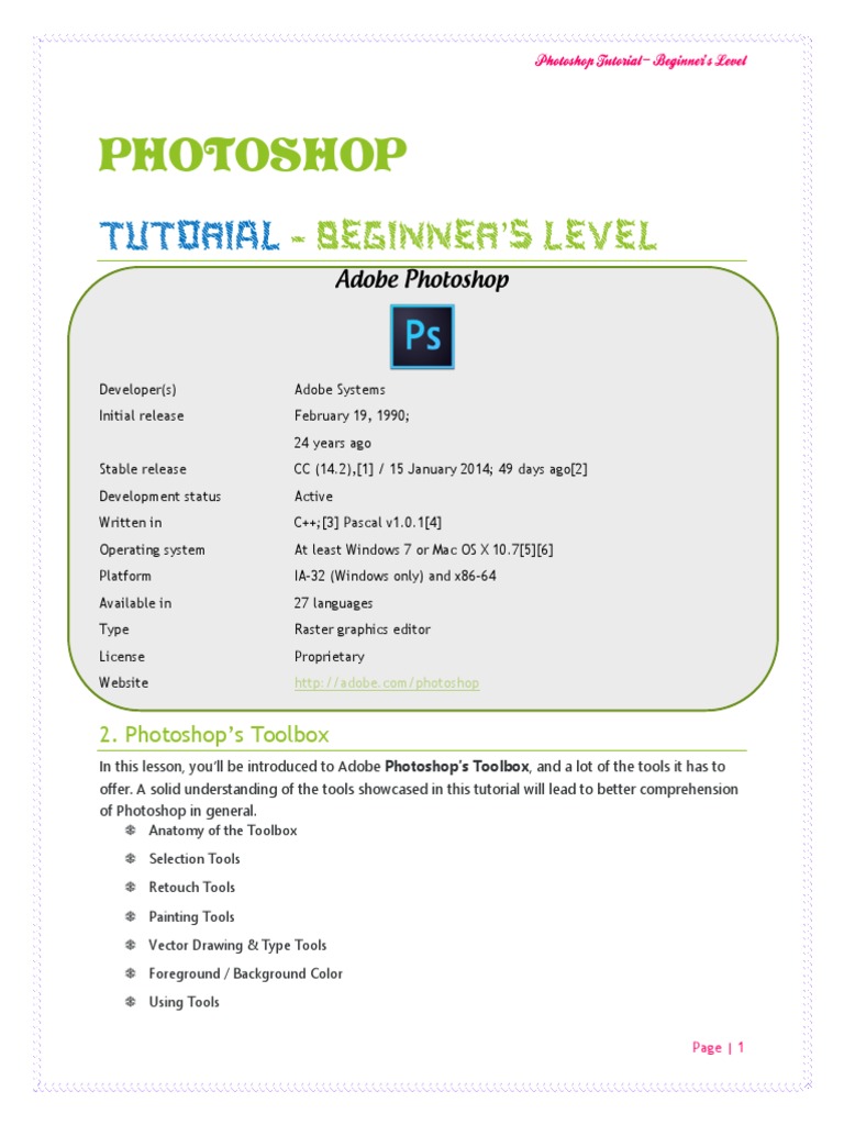 Toolbox Adobe Computer Graphics