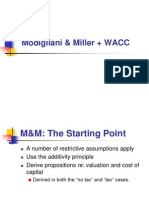 Modigliani & Miller + WACC