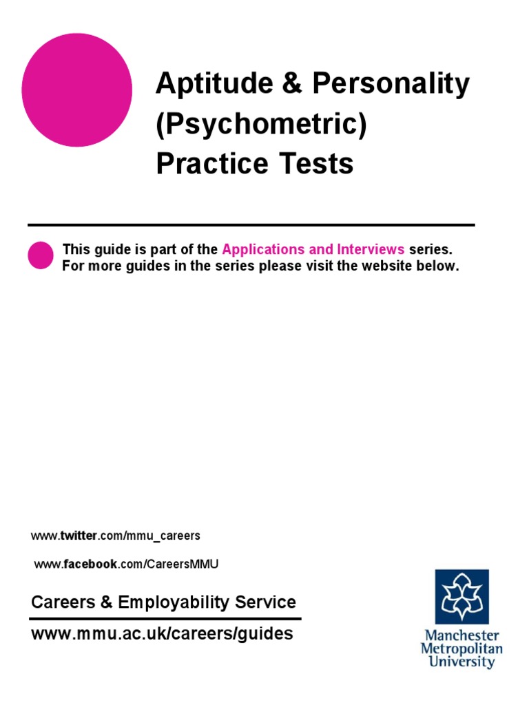 Aptitude Personality Practice Tests Psychometrics Test Assessment 