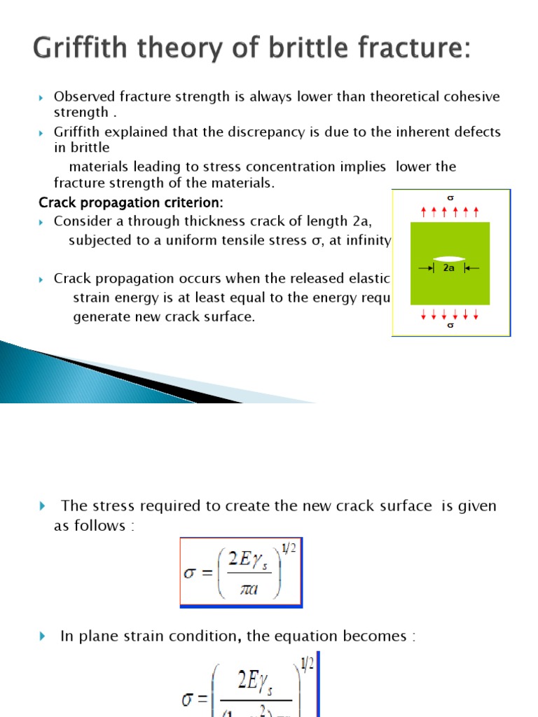 Griffith Theory and Fracture Mechanics | PDF | Fracture | Fatigue ...