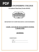 Manual For DBMS LAB