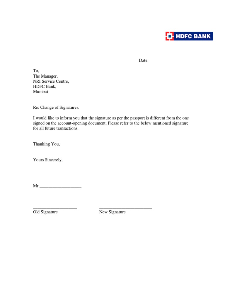 Signature Change Form | PDF