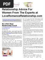 Relationship Advice For Women From The Experts at LoveRomanceRelationship.com