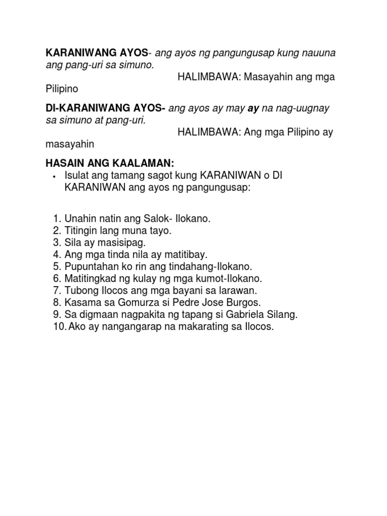 worksheet grade 1 landforms Pangungusap ng Ayos