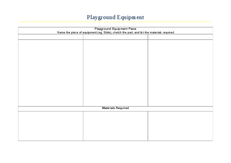 Playground Equipment Guide | PDF