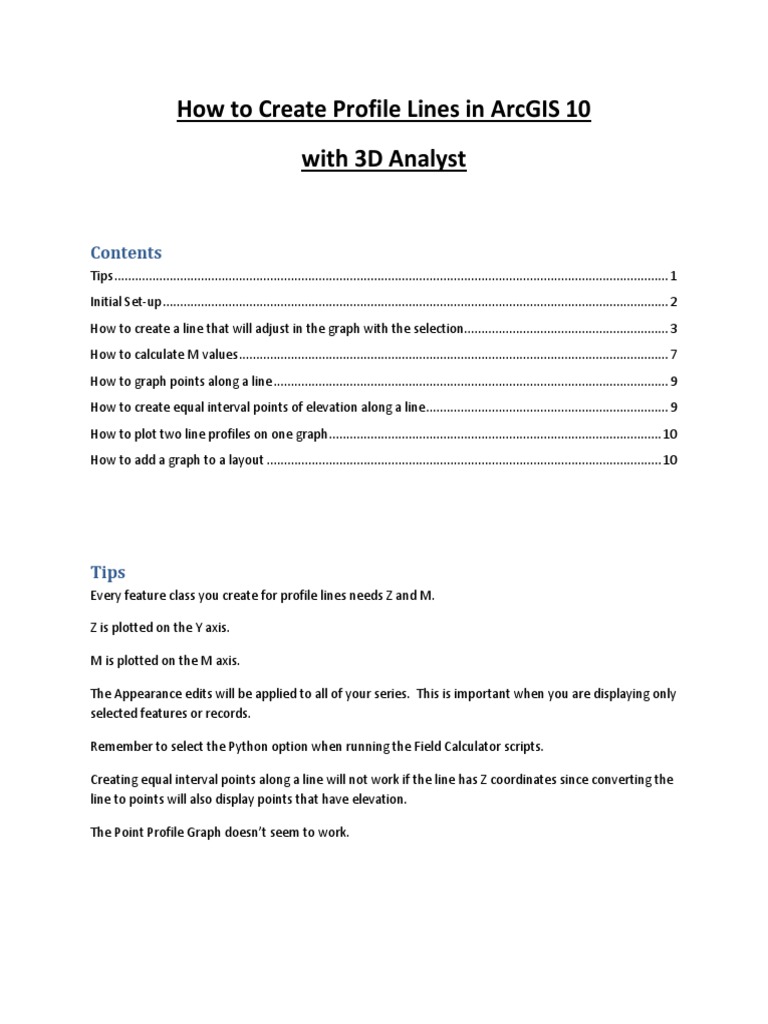 How To Create Profile Lines in ArcGIS 10 | Download Free PDF | Line ...