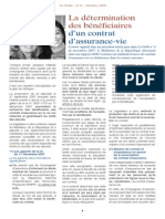 La Détermination Des Bénéficiaires d'Un Contrat d'Assurance-Vie (Avec Me Granier-Zarrabi, Octobre 2008)