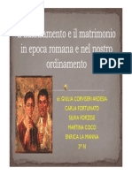 Il Fidanzamento e Il Matrimonio in Epoca Romana e Nel Nostro Ordinamento