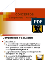 Conceptos de competencia y actuación lingüística