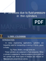 Stresses Due To Fluid Pressure in Thin Cylinders