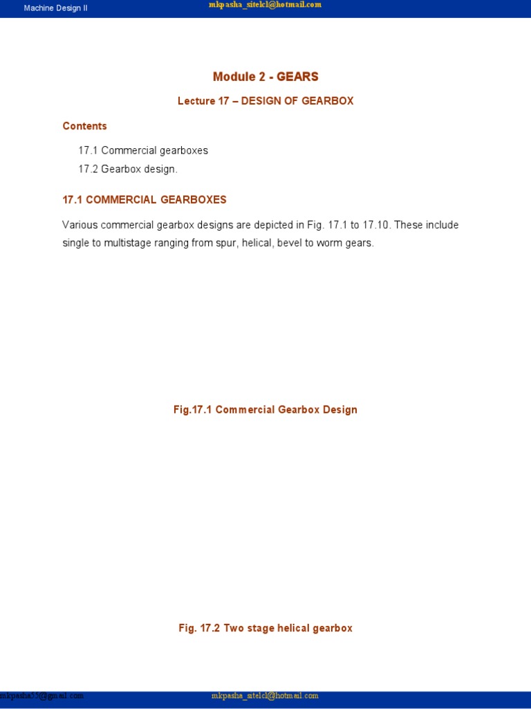 Design of Gear Box PDF Gear Classical Mechanics