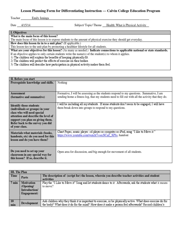 Unit Plan Lesson 1 | PDF | Psychological Concepts | Cognition