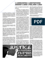 HUSTISYA PARA SA MGA GURONG BIKTIMA NG LABOR TRAFFICKING! 
TRABAHONG MAY NAKABUBUHAY NA SAHOD SA PINAS, HINDI SA LABAS!