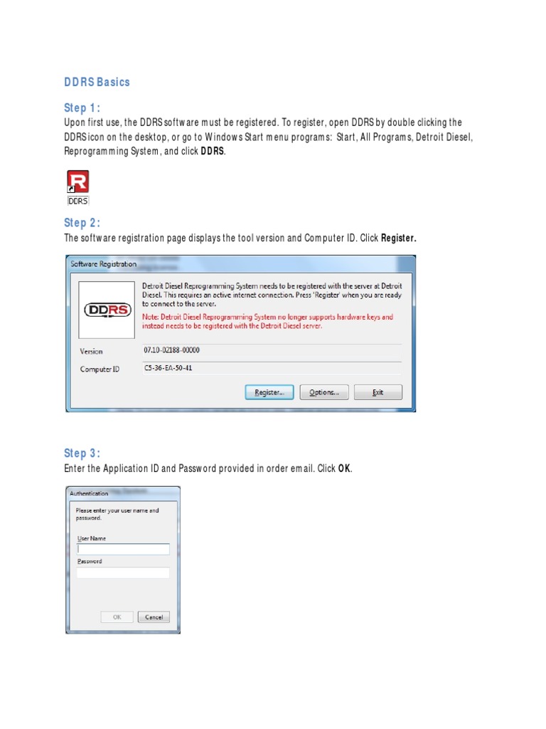 DDRS Software Registration Guide | PDF