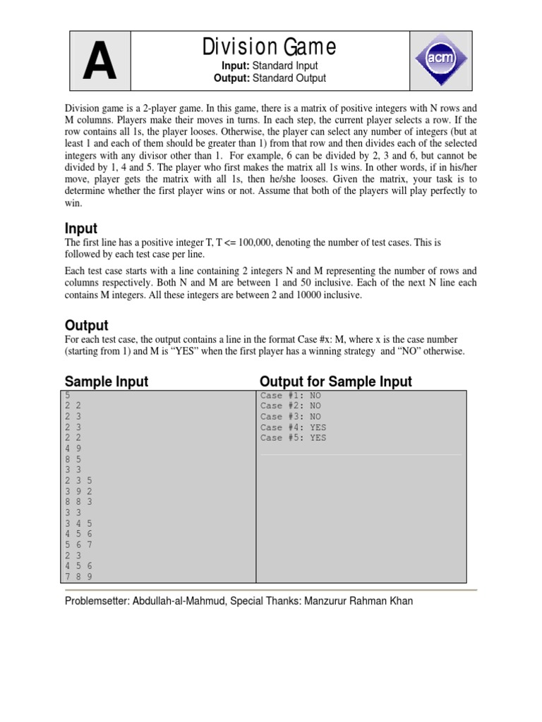 Division Game | PDF