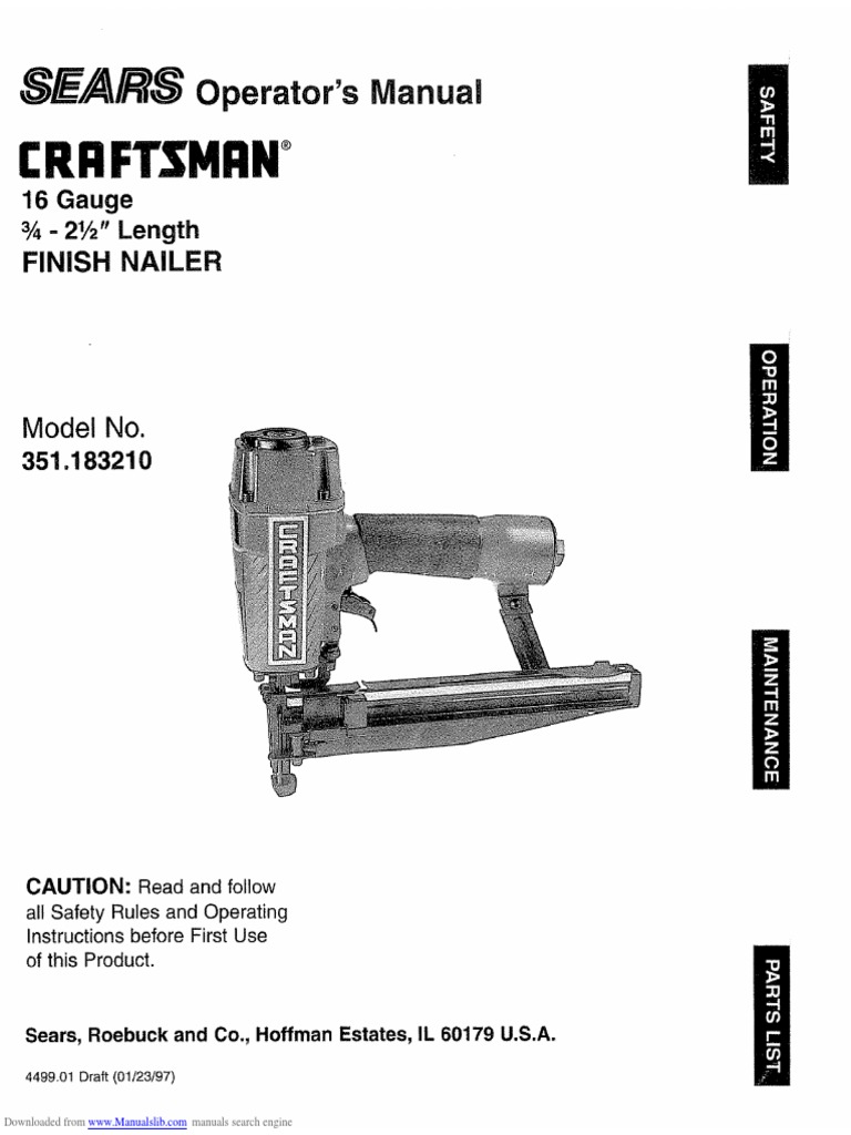 Craftsman 16 Ga Nailgun Manual Nature