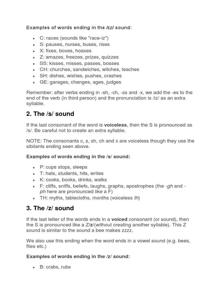 Pronunciation of Final Sounds in Words | PDF | Poetry