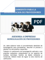 Procedimiento para La Homologacion de Proveedores - Trabajo Fase 2 2013