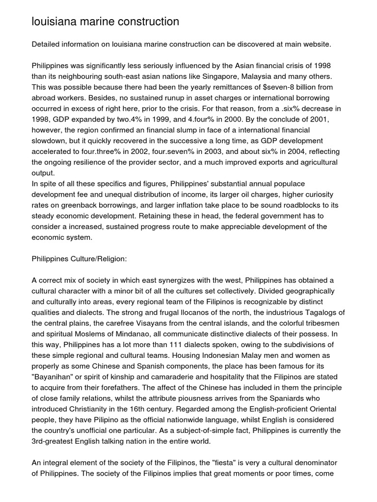 Louisiana Marine Construction.20140517.051306 PDF Philippines Economic Development