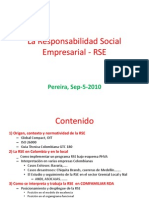 La Responsabilidad Social Empresarial - RSE: Pereira, Sep-5-2010