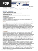 Student Classroom Misbehavior - An Exploratory Study Based On Teachers' Perceptions PDF