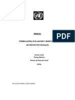 Manual de Formulacion,Evaluacion y Monitoreo de Proyectos Sociales