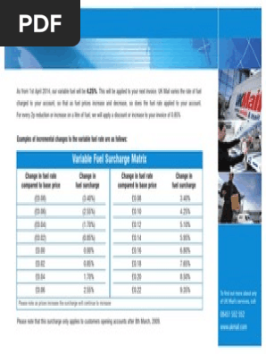 Fuel Surcharge April 14
