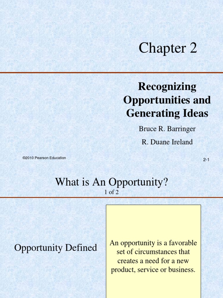 Recognizing Opportunities and Generating Ideas | Download Free PDF ...