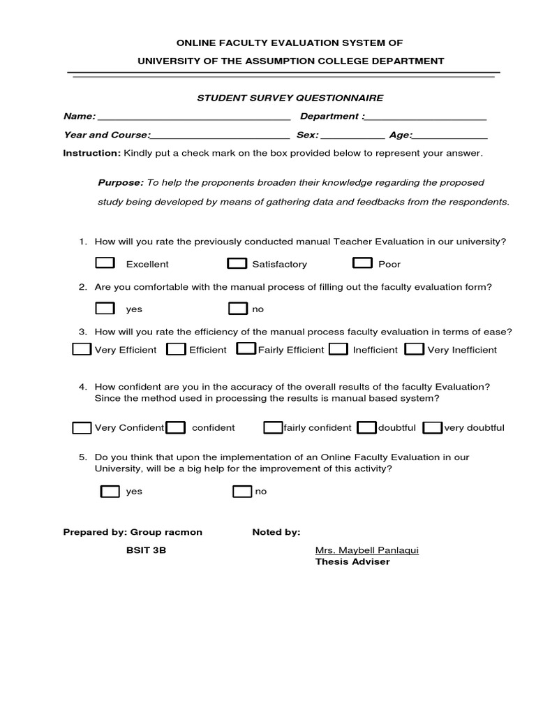 Last Survey Questionnaires | PDF