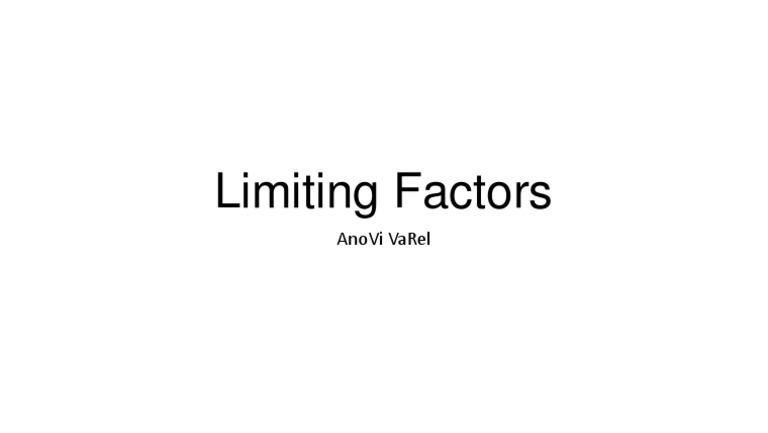 Limiting Factor | PDF